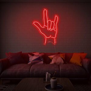 Hand Rock N Roll LED Neon Sign