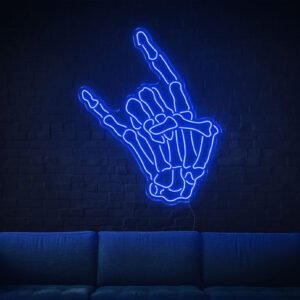 Skull Rock LED Neon Sign